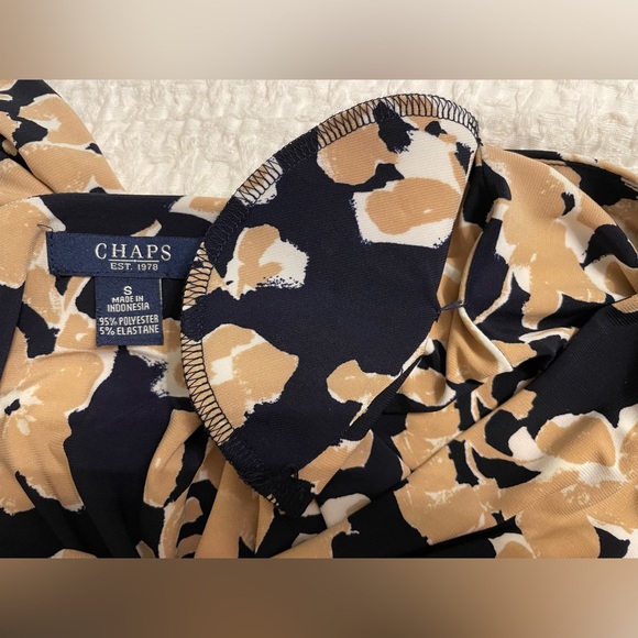 CHAPS A-line Dress with V-neck and Removable Shoulder Pads - Picture 8 of 8